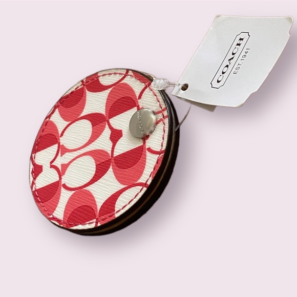 Coach Circle Compact Mirror with Signature Design - Picture 2 of 6